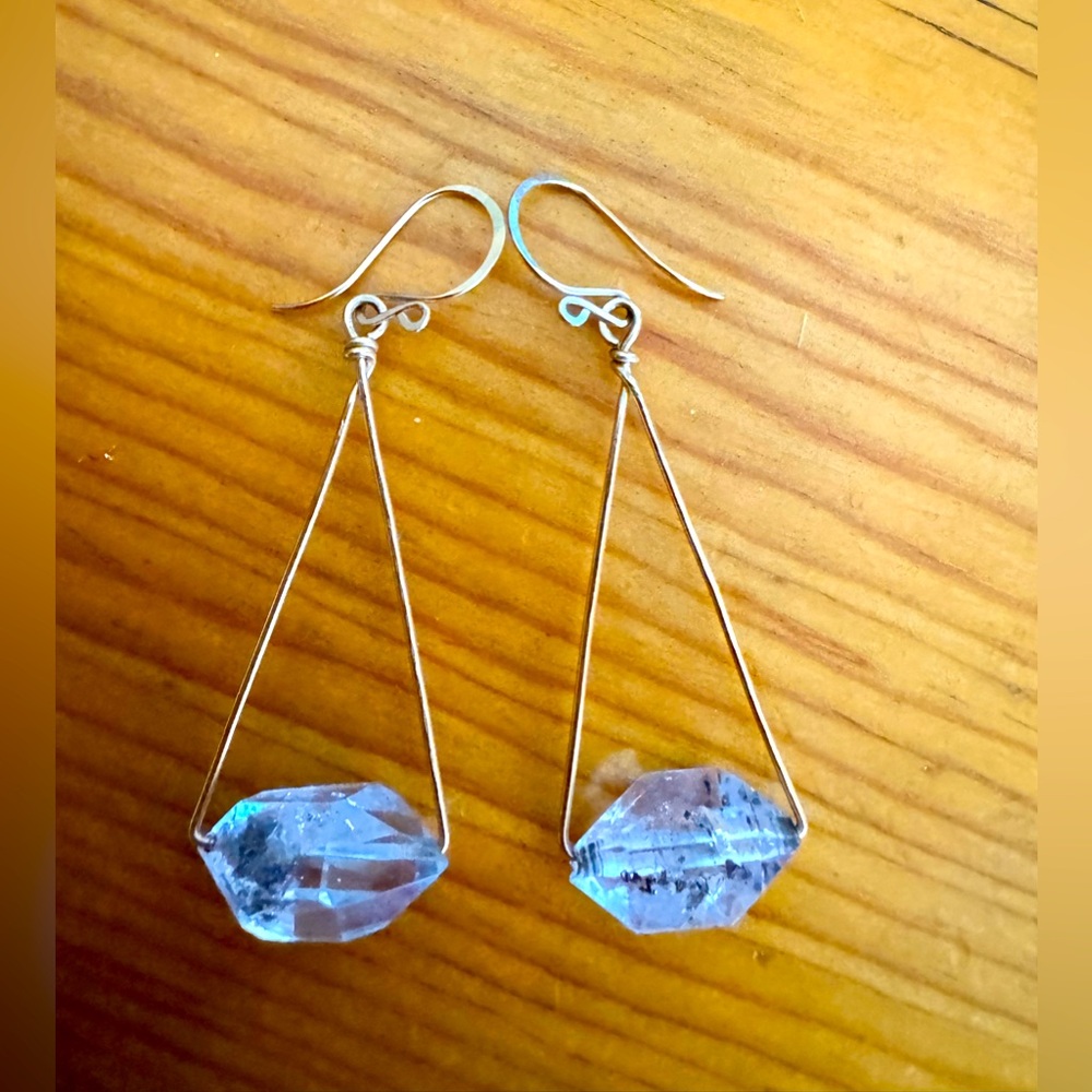 Gorgeous 14k plated earings with crystal